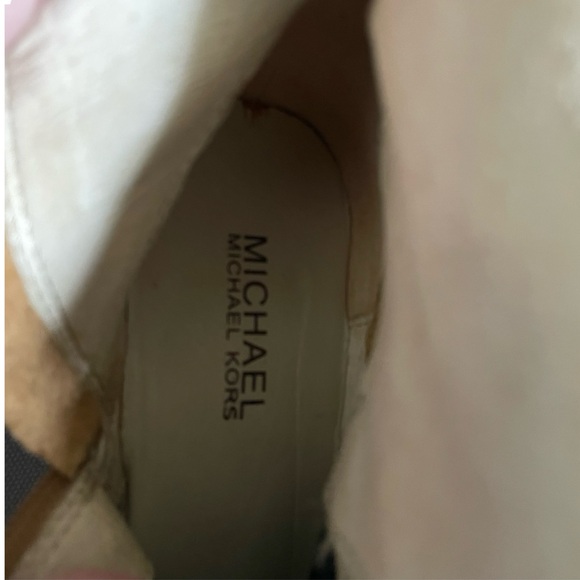 MICHAEL KORS Tan Suede Lace Up Wedge Boots Size 7.5 - Picture 8 of 9